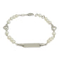 Girls 5 1/2 In Sterling Silver White Cultured Pearl Heart ID Bracelet 1