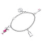 Children's Sterling Silver Pink Enameled Tooth Fairy Bracelet (6 inches) 1