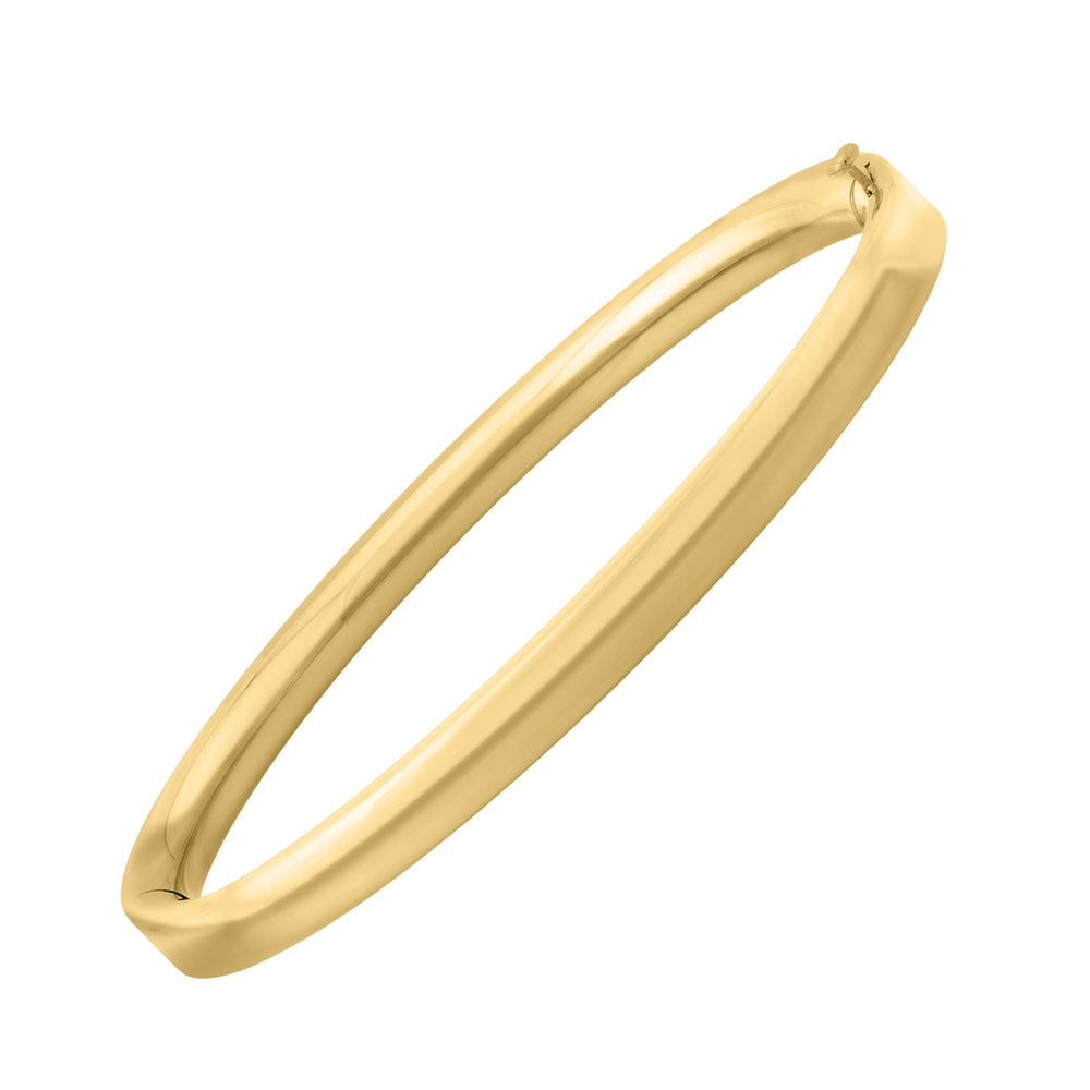 14K Gold Plain Bangle Bracelets For Baby Or Toddler Girls