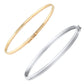 5 1/4 Inches 14K Yellow Or White Gold Plain Bangle Bracelet For Boys And Girls 2