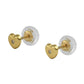 Baby And Toddler Jewelry - 14K Yellow and White Gold Heart Shaped Silicone Back Earrings