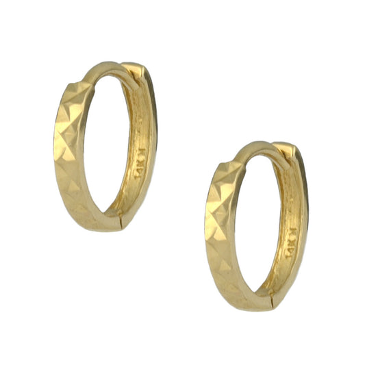 Children Jewelry - 14K Yellow Or White Gold Diamond Cut Hoop Earrings 1