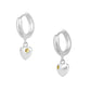 Girls Jewelry - Sterling Silver Birthstone Heart Huggie Hoop Earrings
