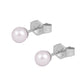 Sterling Silver 5MM White Or Pale Pink Cultured Pearl Stud Earrings for Girls 1