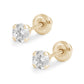 Children And Teens Jewelry - 4mm Cubic Zirconia 4-Prong Screw Back Stud Earrings