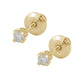 Girl Jewelry - 14K Yellow Or White Gold Diamond 4-Prong Screw Back Stud Earrings 1