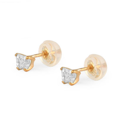 Baby 14K Yellow Gold Cubic Zirconia Butterfly Stud Earrings