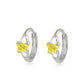 Baby 14K White Gold Huggie Hoop Earrings With Citrine C.Z. Butterfly 1