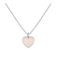 Sterling Silver White Or Pink Mother of Pearl Heart Necklace For Girls (15-16 1/2 in) 1