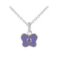Girl's Sterling Silver Birthstone Enamel Butterfly Necklace (12-18 in)