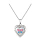 Girl's Sterling Silver Mother of Pearl Butterfly Heart Locket Necklace (15 in) 1
