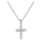 Children Jewelry - Sterling Silver Pink Or White CZ Cross Necklace For Girls (15 in) 1