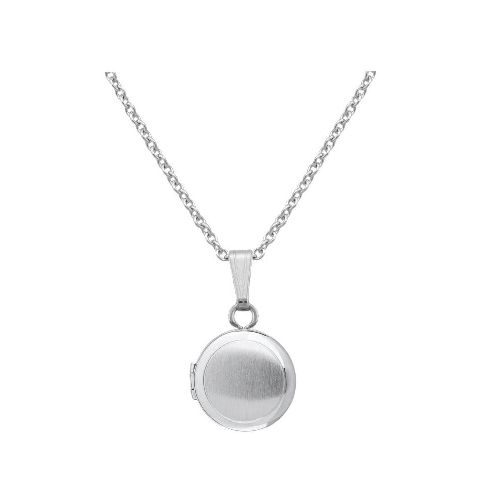 13 Or 15 Inches Sterling Silver Round Locket Necklace For Babies And Children
