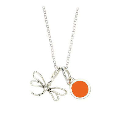 Children Sterling Silver Dragonfly/Apricot Pendants Necklace (14 in) 1