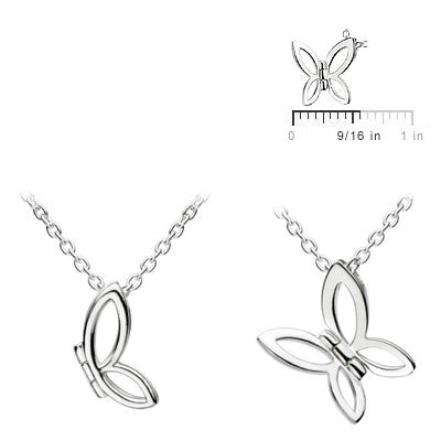 12-14 Inches Silver Slide Butterfly Pendant Kids Necklace For Girls