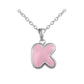 Girls Jewelry - Sterling Silver Color Enameled Initial Pendant Necklace (12-18 in)