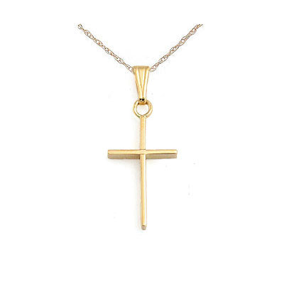 Children Jewelry - 15 In Gold Or Silver Cross Necklace For Boys And Girls