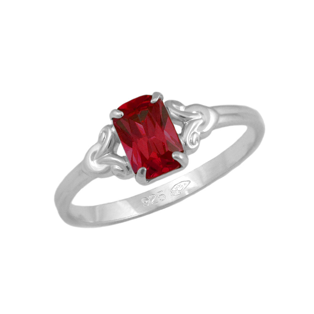 Girls Jewelry - Sterling Silver Simulated Birthstone Ring (size 4)