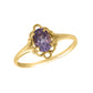 Girl 14K Yellow Gold Oval Shape Genuine Birthstone Ring (size 5 1/2) 1