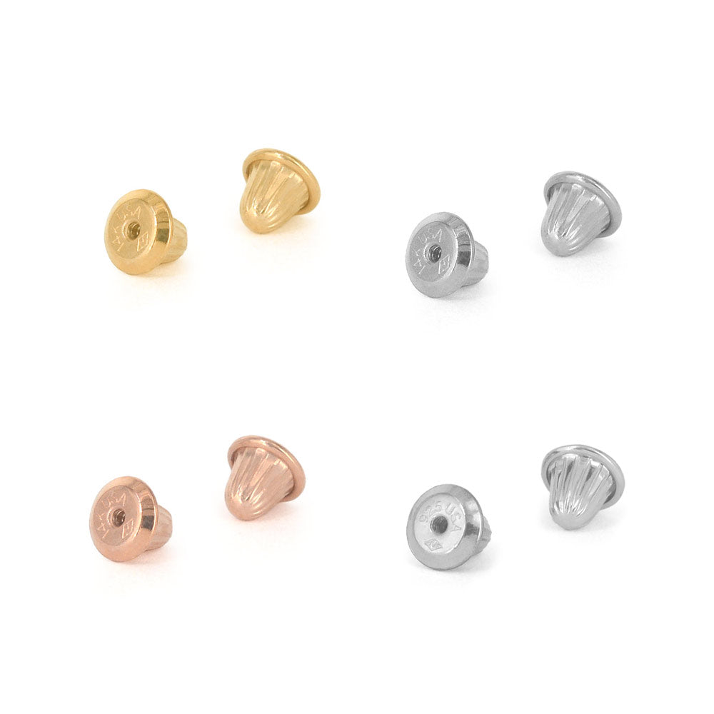 14k Gold Silicone covered Replacement Earring Back Findings - Push