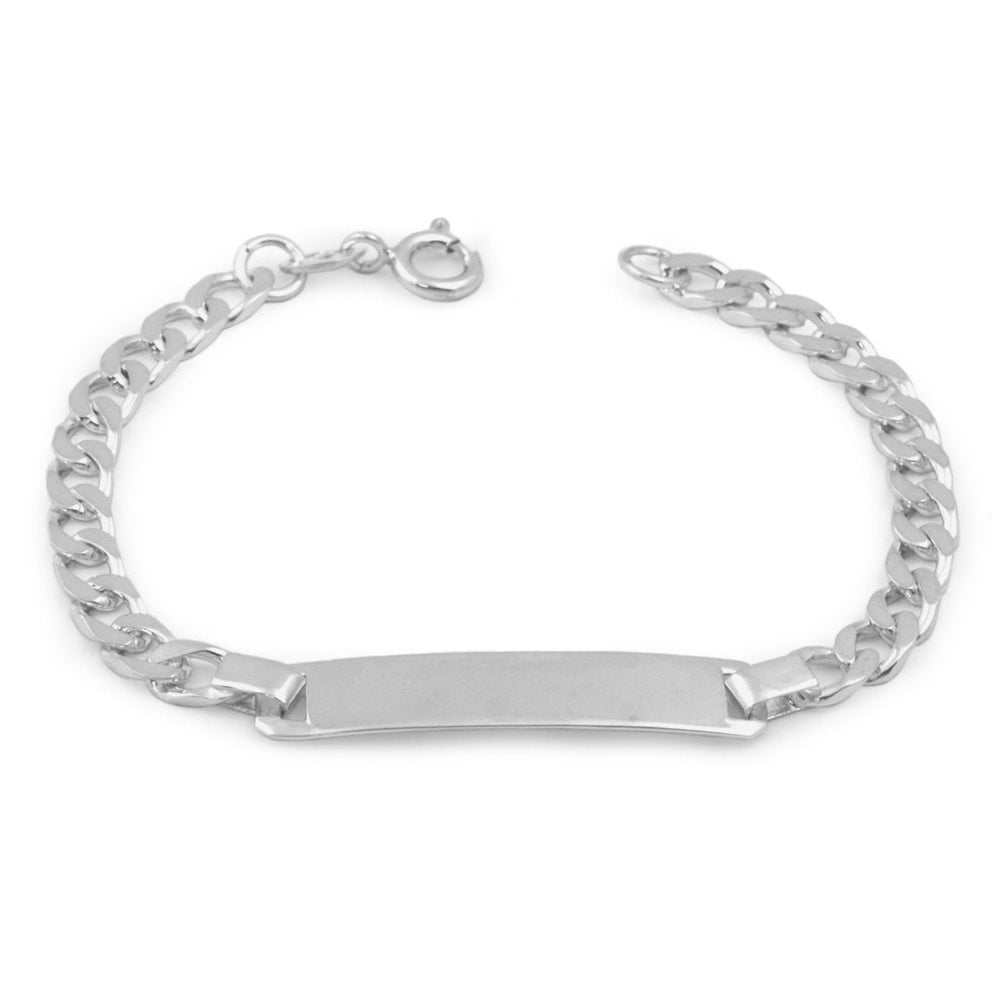 Boy's 5 1/2 Or 6 1/2 Inches Silver ID Bracelet For Babies, Toddlers And Children