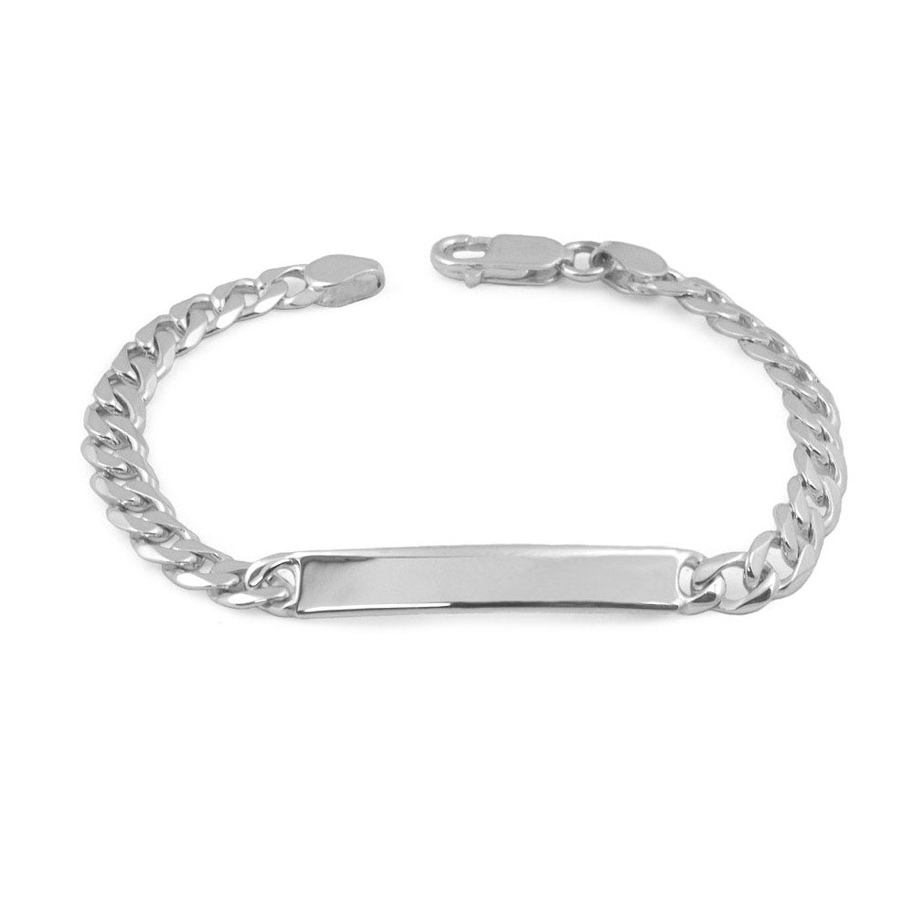 Boys Jewelry - 6 Or 7 Inches Sterling Silver Curb Link ID Bracelet