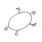 Silver Flower, Heart & Butterfly Charm Bracelet For Girls (5 1/4, 6 1/4 in) 1