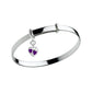 Kid's Jewelry - Sterling Silver Red/Purple/Pink Heart Charm Adjustable Bangle