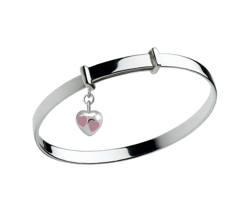 Loveify Kid's Jewelry - Sterling Silver Red/Purple/Pink Heart Charm Adjustable ...