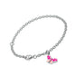 Sterling Silver Pink Enamel Butterfly Charm Bracelet For Girls (5 1/4,6 1/4 in) 1