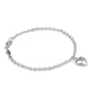 Girls Sterling Silver Simulated Birthstone Heart Charm Bracelet (5 1/2 or 6 1/2 In)