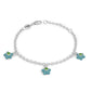 Sterling Silver Girls Birthstone Enamel Star Charm Bracelet (5 1/2-6 1/2 In)