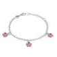 Sterling Silver Girls Birthstone Enamel Star Charm Bracelet (5 1/2-6 1/2 In)