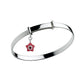 Sterling Silver Kids Birthstone Enamel Star Charm Adjustable Bangle