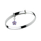 Sterling Silver Kids Birthstone Enamel Star Charm Adjustable Bangle