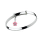 Sterling Silver Kids Birthstone Enamel Star Charm Adjustable Bangle