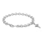 Girls Jewelry - Silver Flower Diamond Cross Charm Bracelet (5 1/4-6 3/4 in) 1