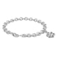 6 3/4 In Sterling Silver Diamond Accent Daisy Charm Bracelet For Girls 1