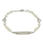 Girls 5 1/2 In Sterling Silver White Cultured Pearl Heart ID Bracelet 1