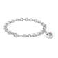 Girls Silver Pink Sapphire Flower Peace Sign Charm Bracelet (6 3/4 inches) 1