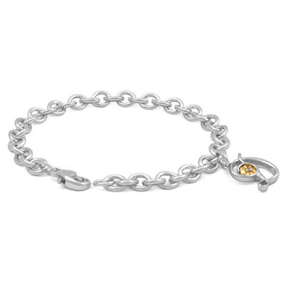 6 3/4 In Silver & 14K Gold Diamond Initial D Charm Bracelet For Girls 1
