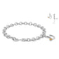 6 3/4 In Silver & 14K Gold Diamond Initial G Charm Bracelet For Girls 1