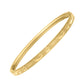 Little Girl Jewelry - 4 1/2 Or 5 1/4 In 14K Yellow Gold Floral Inlay Bangle