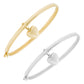 Toddlers & Kids 14K Yellow Or White Gold Dangling Heart Charm Bangle Bracelet (5 1/2 in) 2