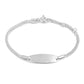 4 3/4 - 5 1/2 In Silver Heart Or Plain ID Bracelet For Baby And Toddler Girls