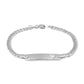5 1/2 or 6 1/2 In Sterling Silver Heart Curb Link ID Bracelet For Children