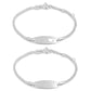 4 3/4 - 5 1/2 In Silver Heart Or Plain ID Bracelet For Baby And Toddler Girls 2