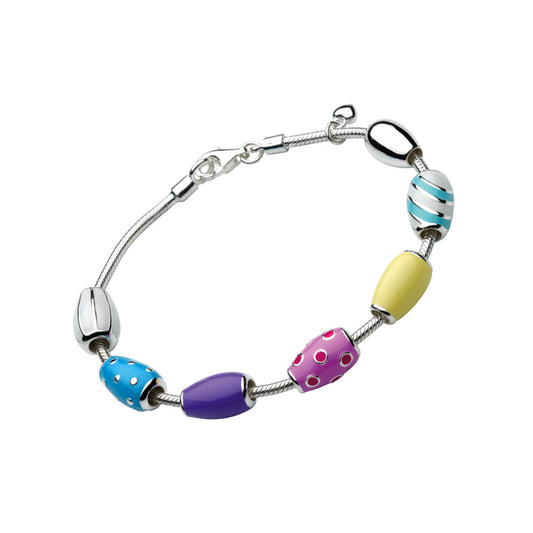 Children's Jewelry - 6 3/4 Inch Sterling Silver Pebble Beads Bracelet 1