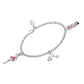 5 1/4 or 6 1/4 Inches Silver Pink Enameled Ballerina Girls Bracelet 1