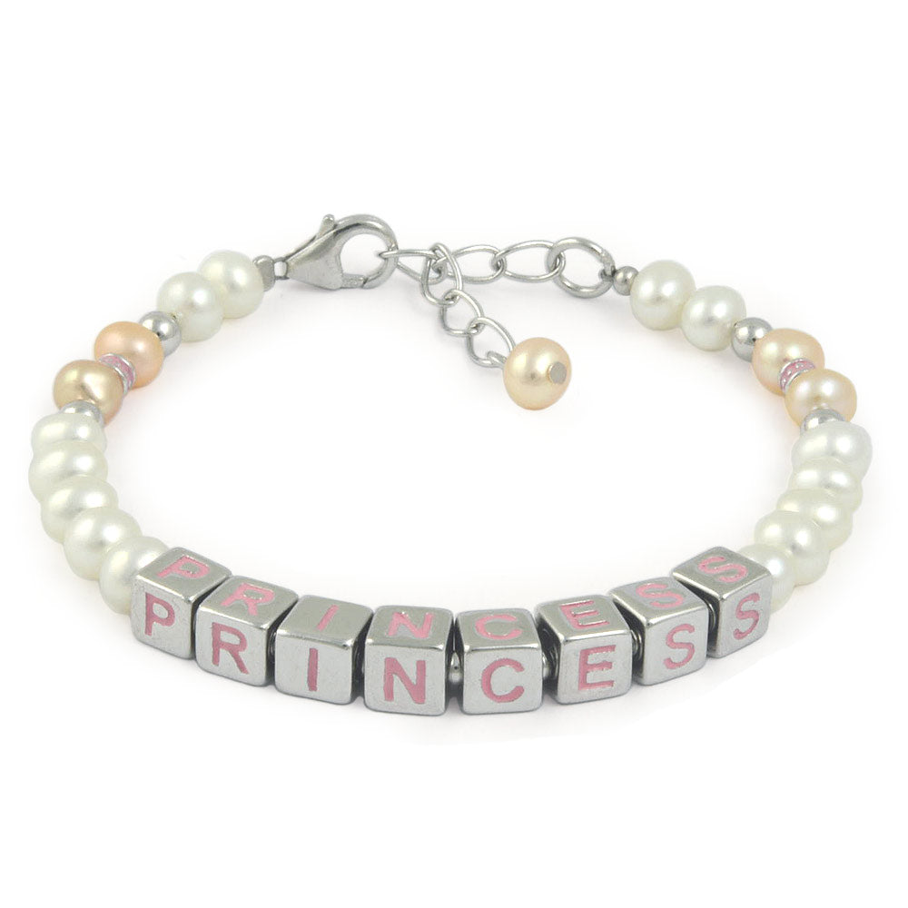 Children Jewelry - Silver Cultured Pearl Princess Beads Bracelet For Girls 1